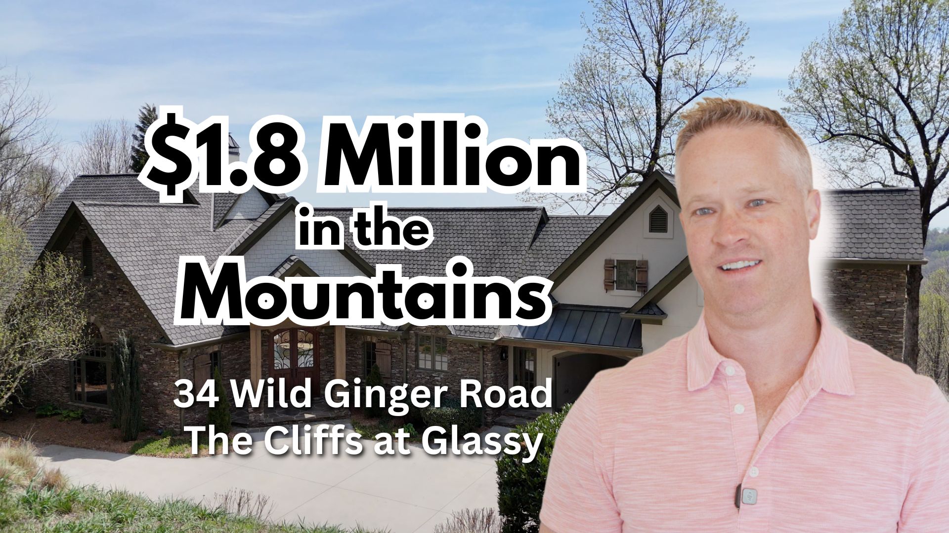 Luxury mountain home at The Cliffs at Glassy with private acreage and long-range Blue Ridge Mountain views