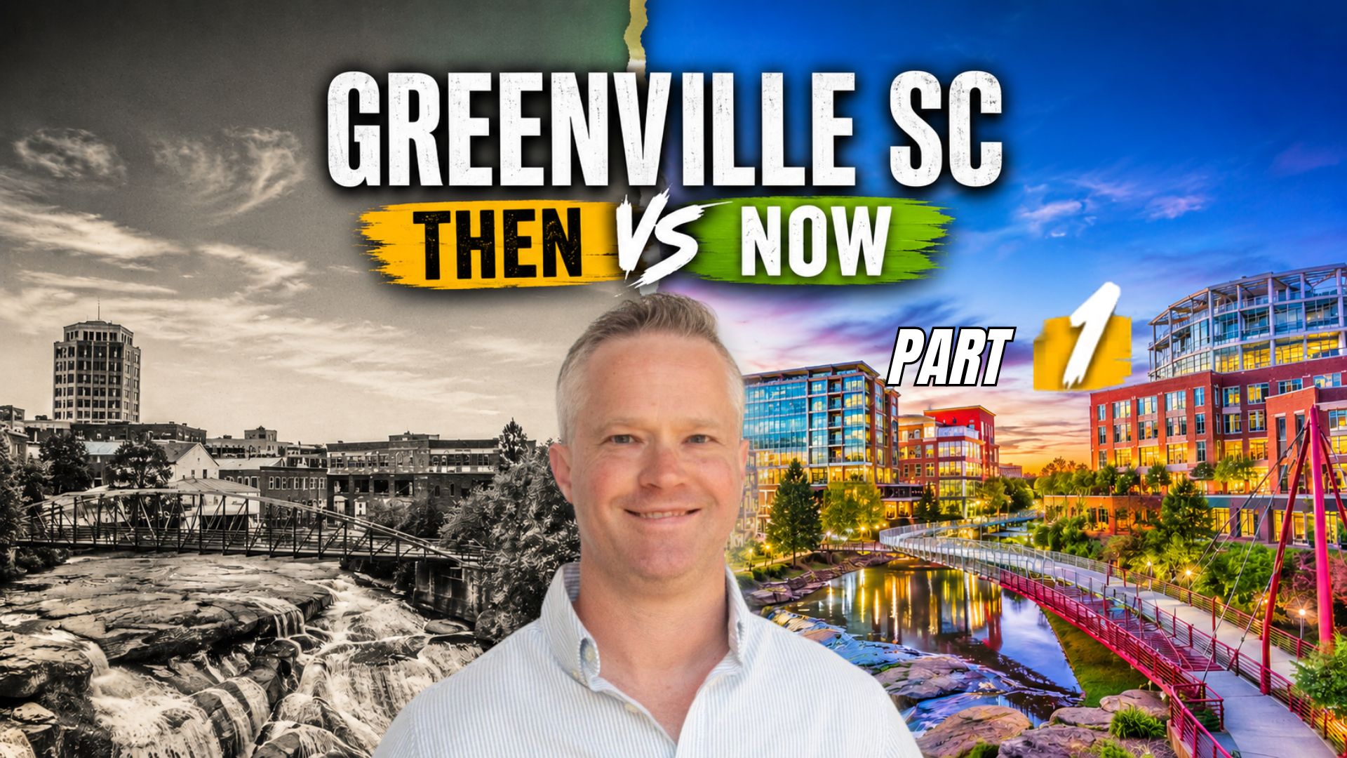 Greenville SC then vs now showing how Greenville County growth was shaped by jobs, healthcare, schools, and industry